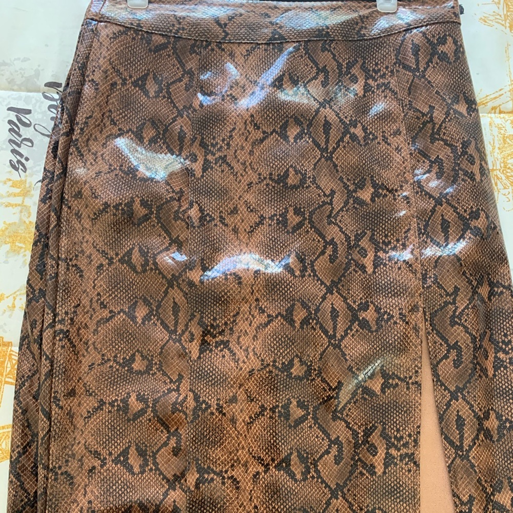 Express Snake print leather skirt